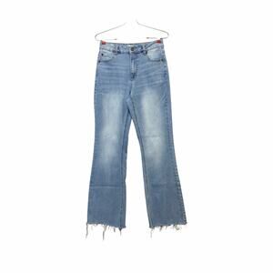 High Rise Flare Jeans Light Wash Women's 2 / 26 90s Coastal OAT Jeans Raw Hem